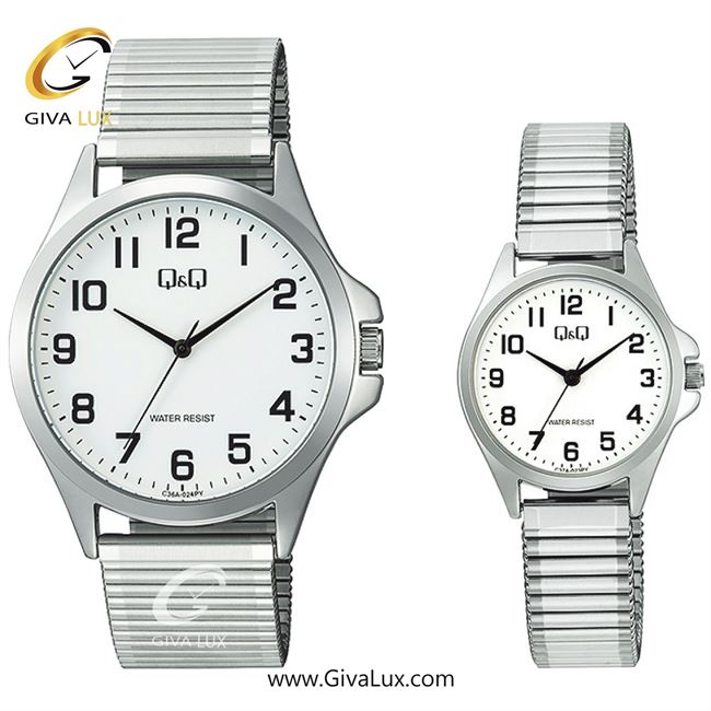 ساعت مچی اورجینال ست کیو اند کیو Q&Q نقره ای | نقره ای| سفید| کد رفرنس زنانه: C37A-023PY، مردانه: C36A-024PY